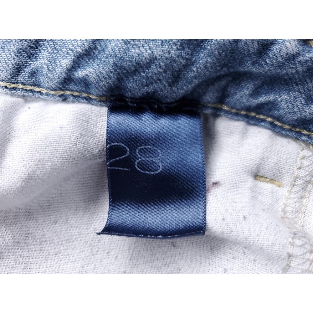 Pilcro Anthropologie High Rise Wide Leg Jeans Straight Distressed Womens 28 Blue - Picture 5 of 14